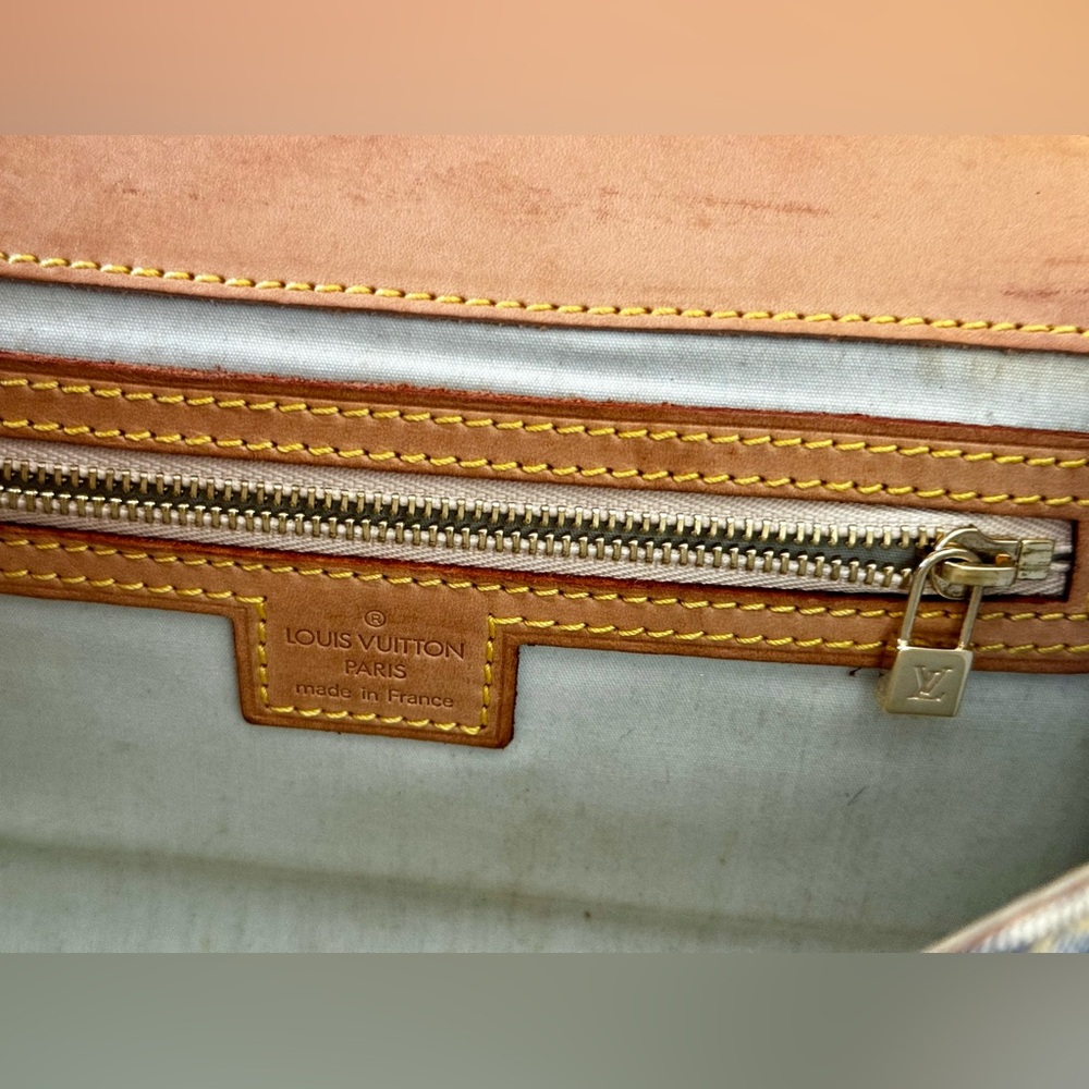 Louis Vuitton Grey/Navy Monogram Mini Lin Camille Crossbody Chain Flap Bag - Picture 10 of 14